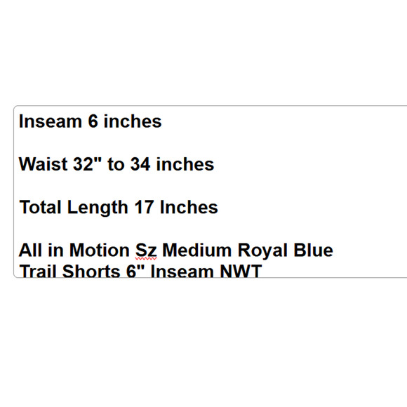 All in Motion Sz Medium Royal Blue Quick Dry Trail Shorts 6" Inseam NWT - Picture 7 of 11